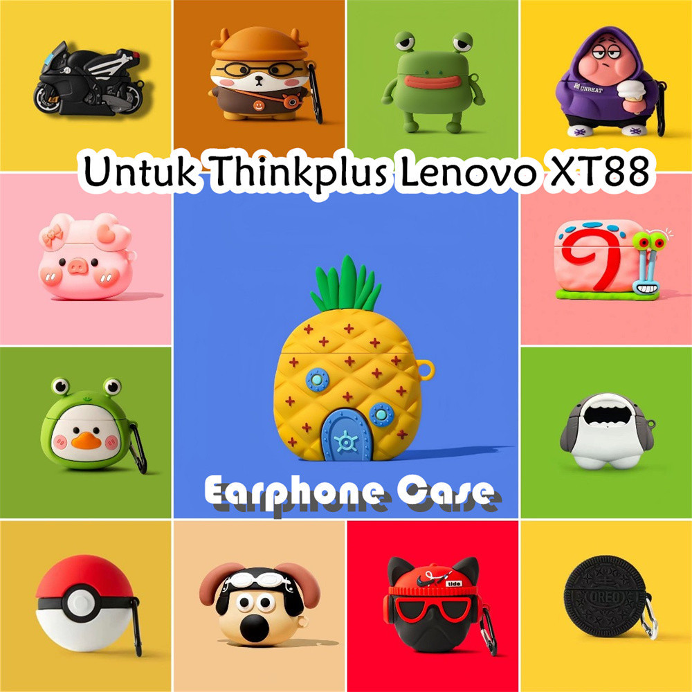 【inovasi】Untuk Thinkplus Lenovo XT88 Case Kartun Bola Poké Kirby Soft Silicone Earphone Case Cover
