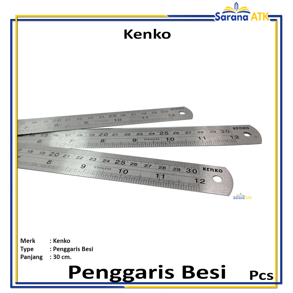 

Kenko - Penggaris Stainless Steel 30CM - Ringan di Gunakan - Pcs