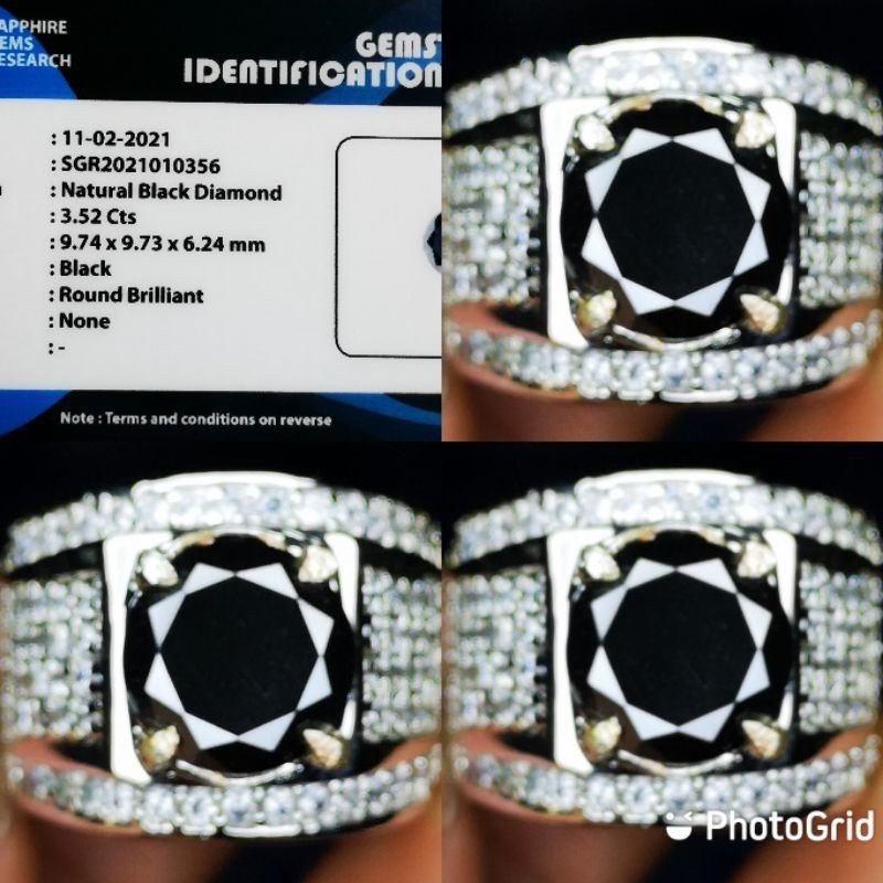 Natural Black Diamond Naik Ds Full Naik + Memo SGR Lab