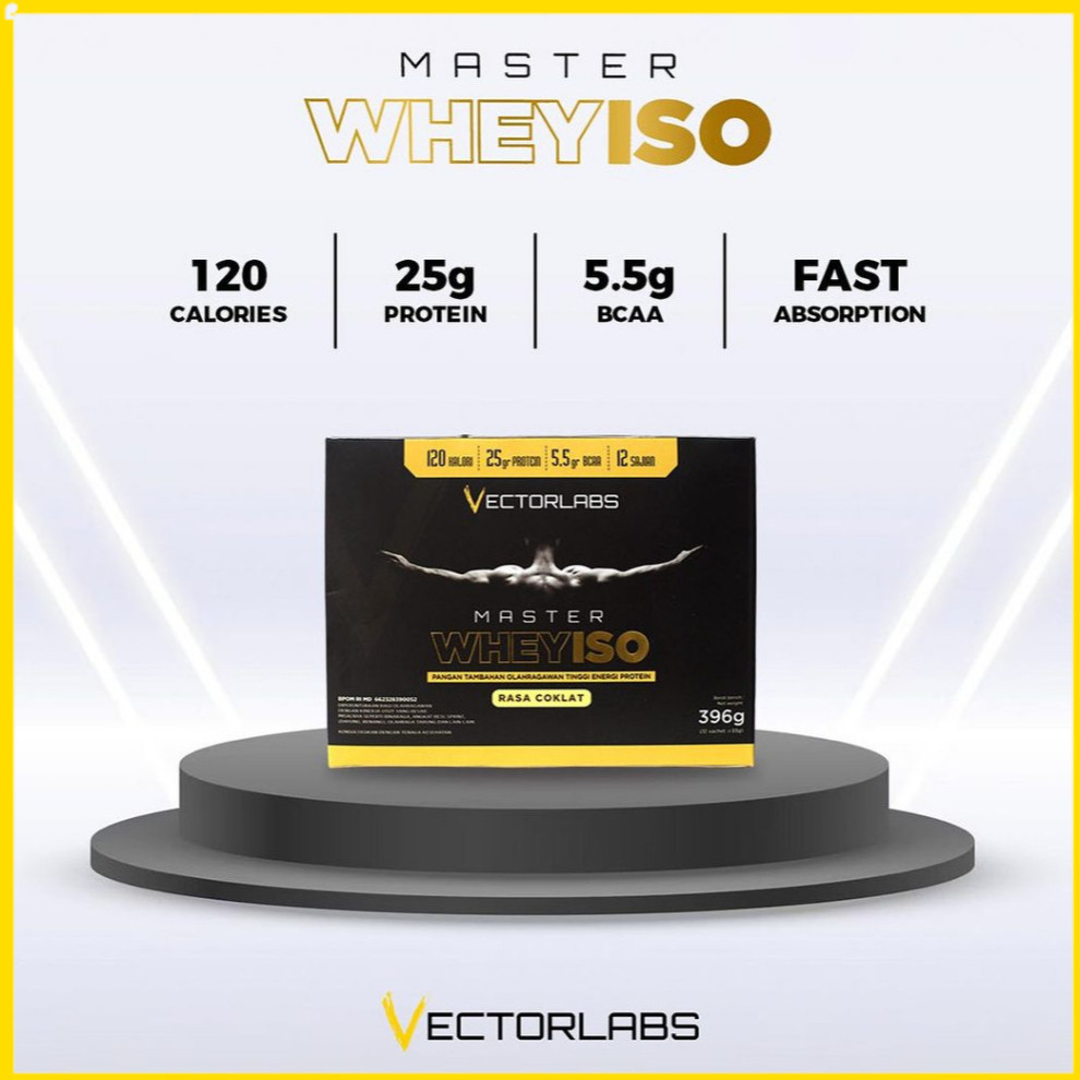 Vectorlabs Master Whey ISO Box 12 Sachet Susu Protein Isolate SISKAZIEN