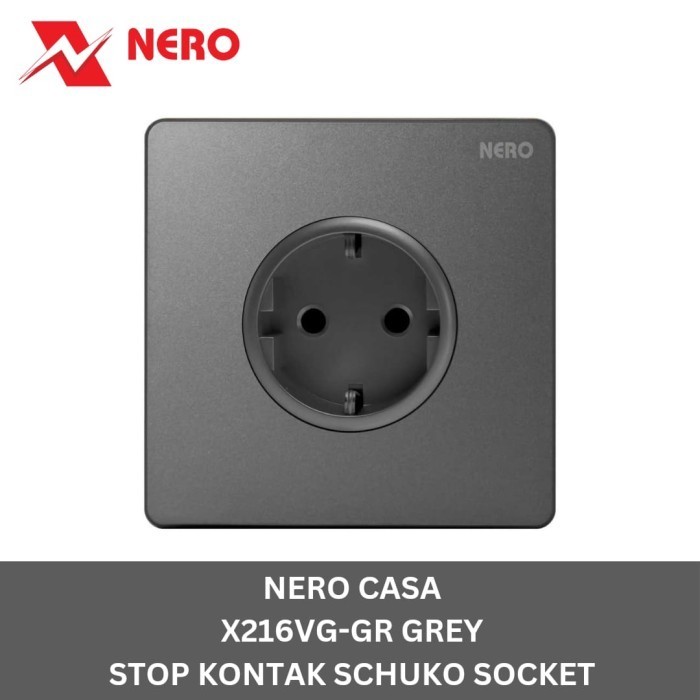 NERO CASA X2 GREY STOP KONTAK 1 GANG X216VG-GR