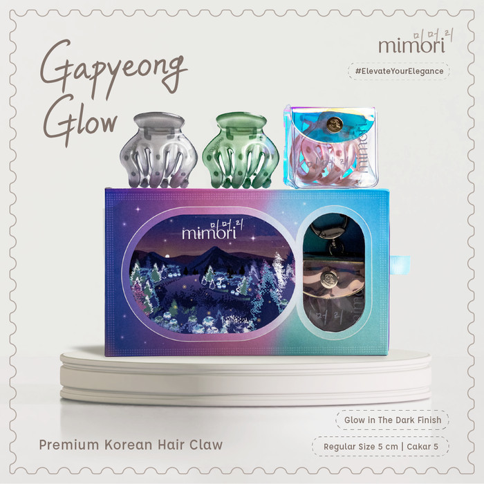 

Mimori Korean Hair Claw - Gapyeong Glow (Glow in The Dark) Isi 3 - POUCH CLASSIC