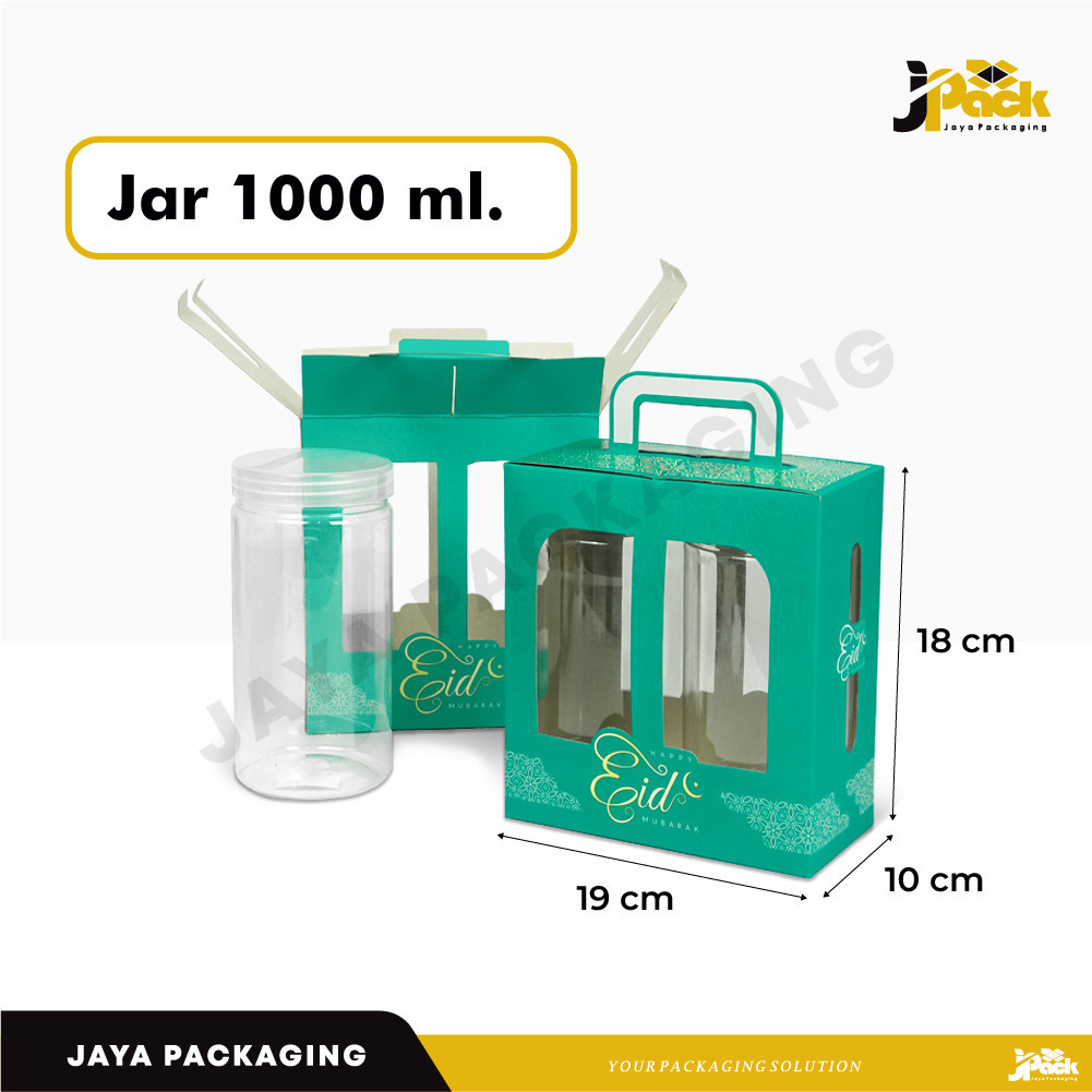 

Box Jar Premium 1000 ml Isi 2 Toples Bulat (19x10x18)
