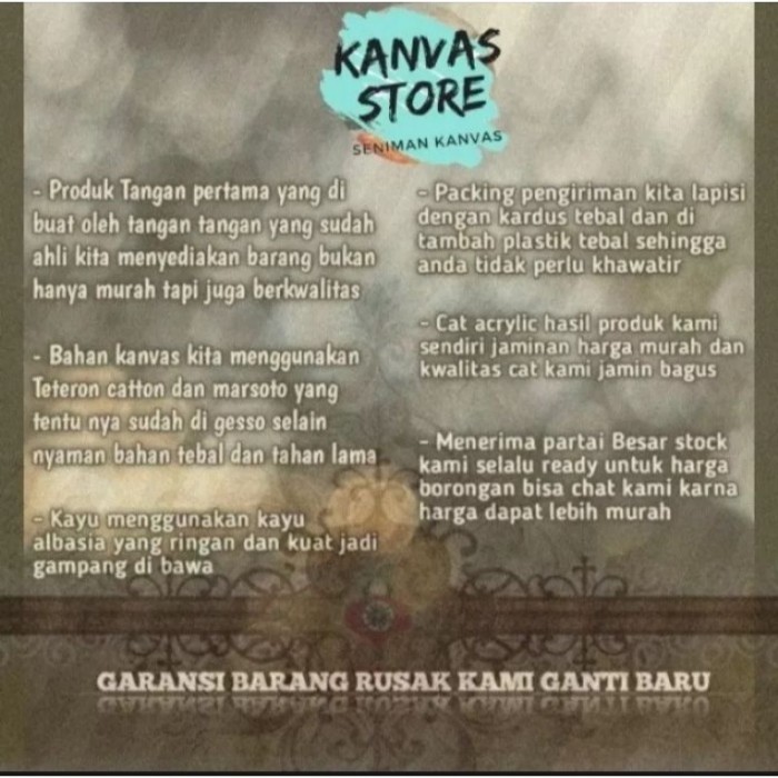 

Grosir Kanvas Lukis + Spanram 100x120 cm Canvas Lukis Frame