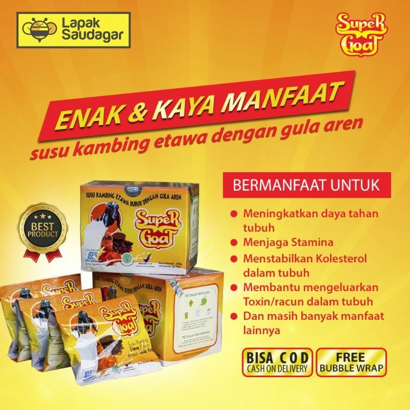 

Super Goat Susu Kambing Etawa Gula Aren - 10 Sachet bq