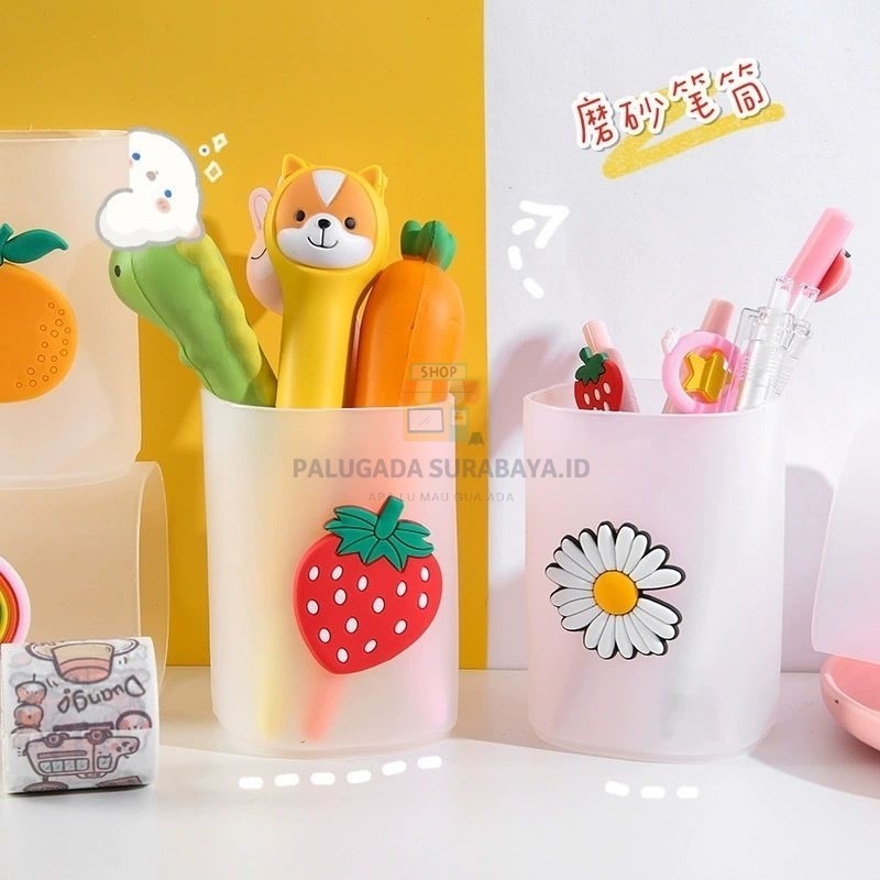 

⭐ PGS ⭐Pen Holder Tempat Wadah Alat Tulis Pensil Pulpen Kantor Karakter Transparan