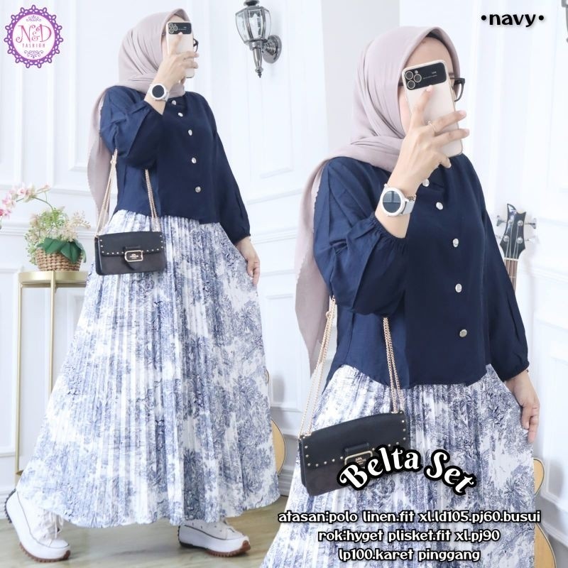 CALLIANA - Belta Set • Yumna Set • Bahan polo linen • Original N&D •