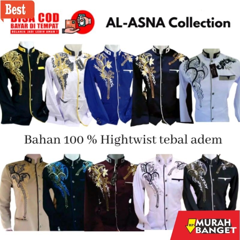 Baju muslim lengan panjang- Baju koko Jasko Jas Koko Pria Dewasa Baju muslim pria Jas Koko  motif bo