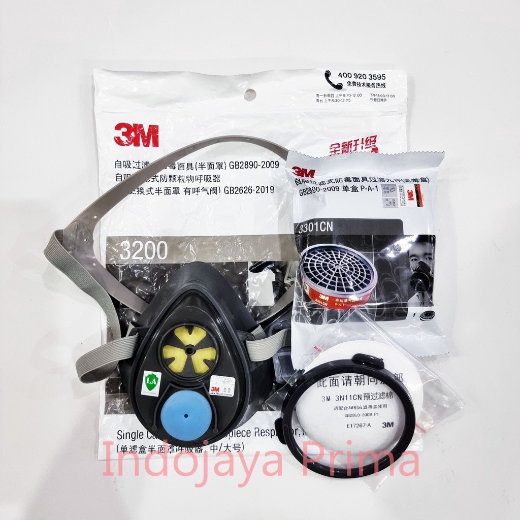 Masker 3M 3200 Respirator + Cartridge 3301CN + Filter 3N11CN
