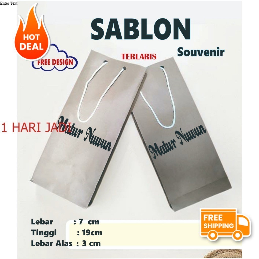 

PAPER BAG SOUVENIR BESAR CUSTOM SABLON- PAPER BAG 8 X 20 X 3 - TAS KERTAS SABLON - PAPER BAG SOUVENIR - PAPER BAG KADO