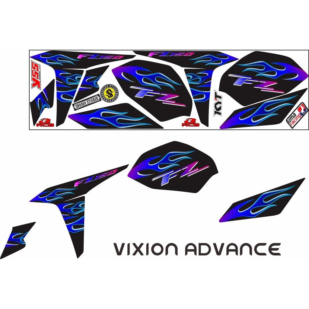 VARIASI STIKER DECAL  LIS BODY MOTOR VIXION ADVANCE  2017 -2018 VARIASI STIKER LIS BODY VIXION ADVAN