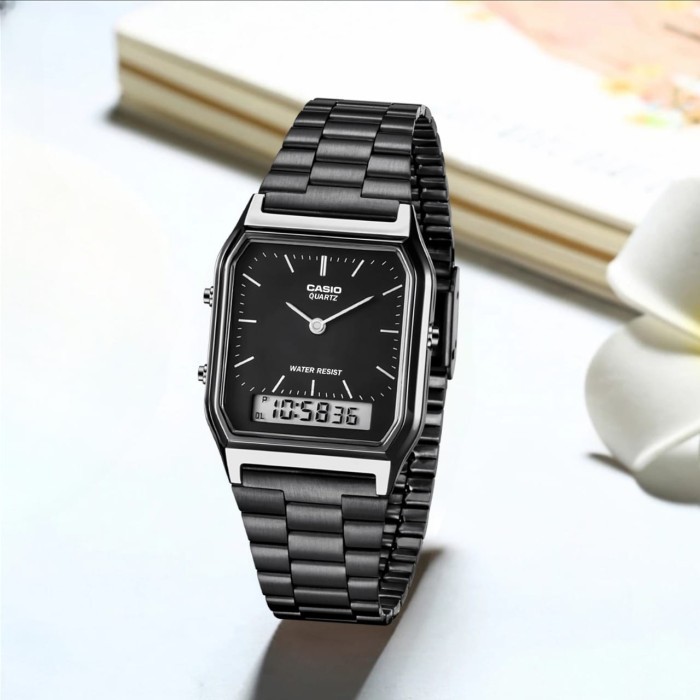 Jam Tangan Wanita Casio 2 Waktu Digital Dan Analog Super Elegan  - Rosse Gold
