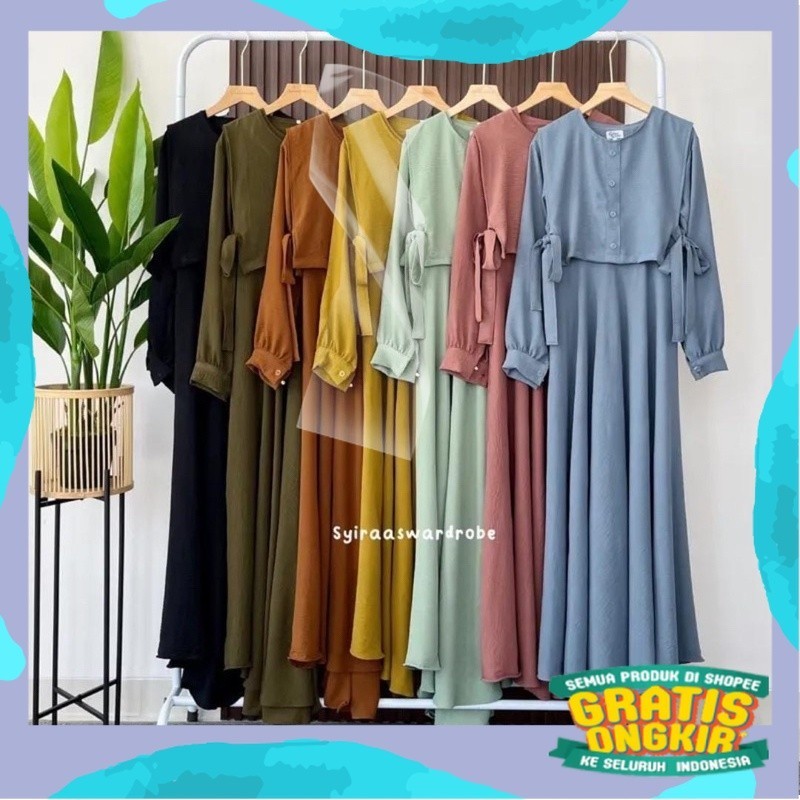 • Zahra Vest Maxy Dress Crinkle Airflow/pink fanta