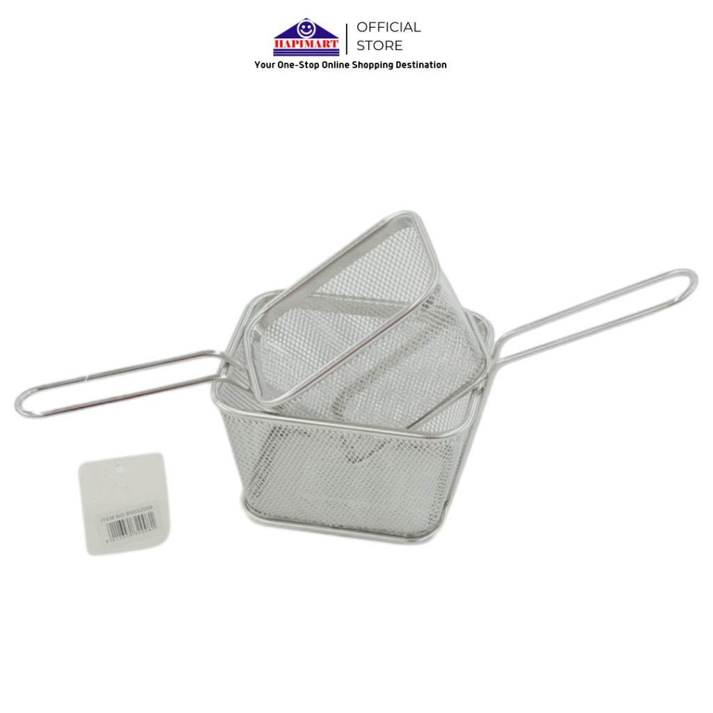 Deep Fryer Kotak Kecil/Saringan Kentang/Saringan Penyaring Ayam Goreng/Penggorengan Mini Baja Tahan 