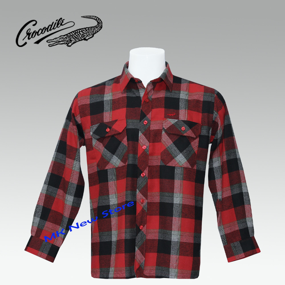 Kemeja Pria Lengan Panjang Flanel Crocodile 818-1038