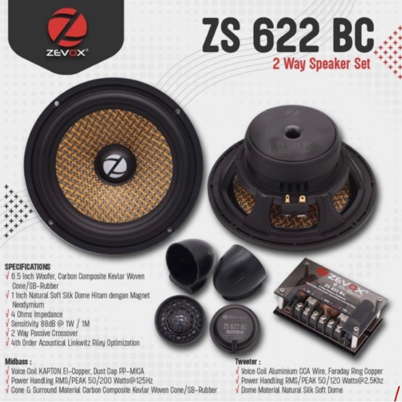 Speaker Zevox ZS 622 BC Speaker Split 2way Zevox ZS 622 BC by Vox Research