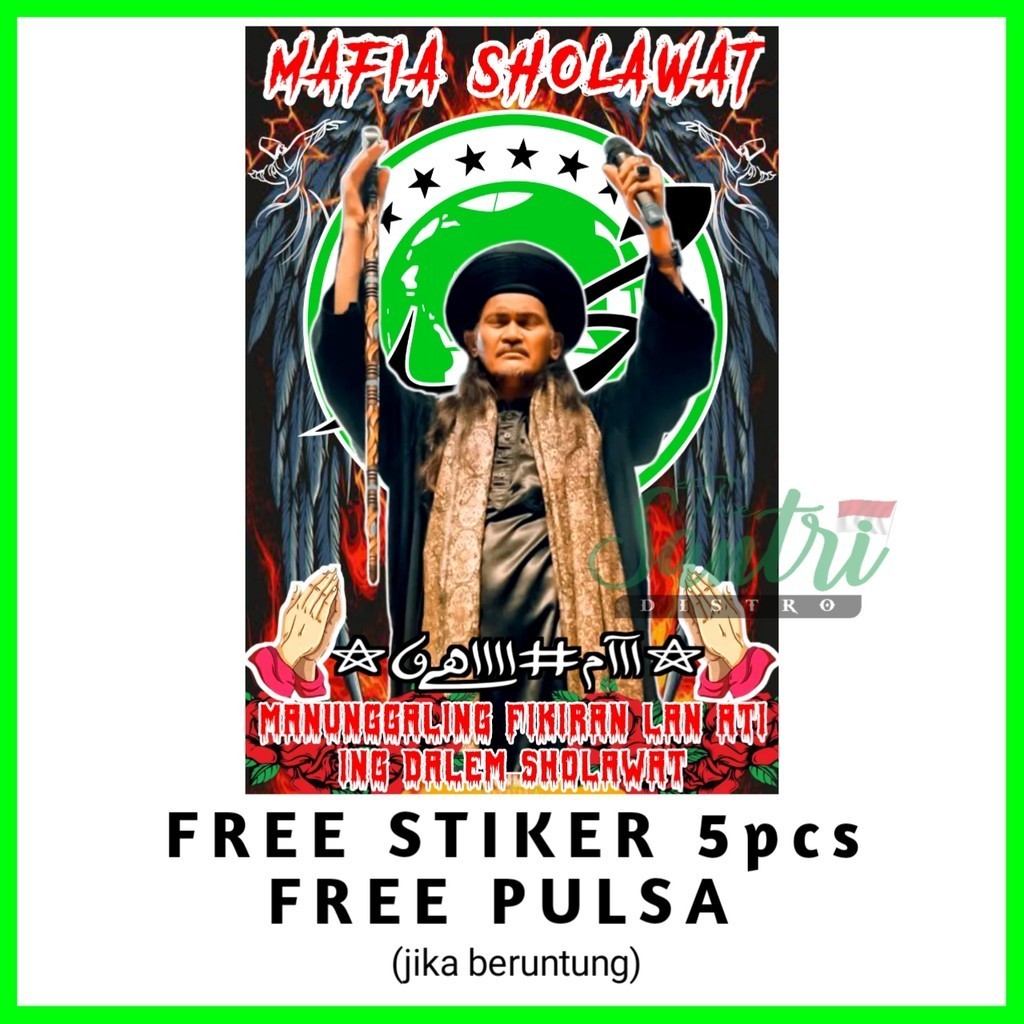 Bendera Majelis Mafish Merah Logo/ Bendera Majelis Sholawat / Bendera Syekhermania Besar / Bendera M