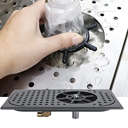 Jug Rinser / Glass Rinser bahan Stainless / Alat membersihkan milk jug - Black