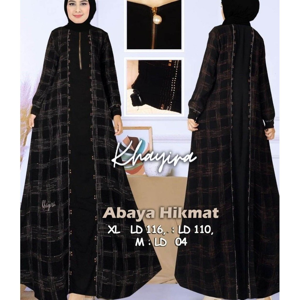 (COD) NEW COLLECTION ABAYA HIKMAT MILKA BAHAN JETBLSCK PREMIUM﻿ BAJU TRADISIONAL DAN SERAGAMAN BRIDE