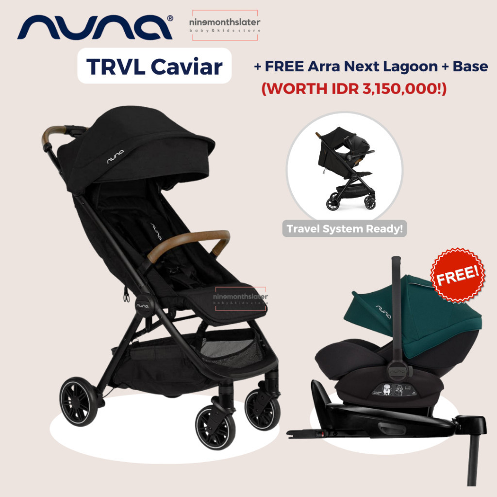 NEW DISKON 70% Nuna TRVL + FREE ARRA NEXT Carseat Stroller - Travel Click Base Cabin Kereta Dorong C