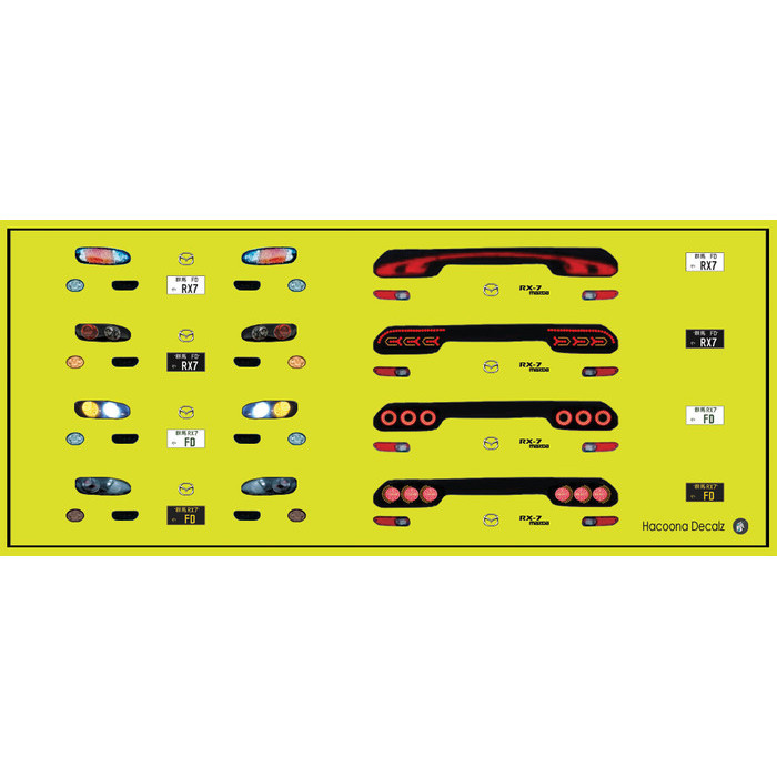 Mazda RX7 FD Lampu Water Slide Decal