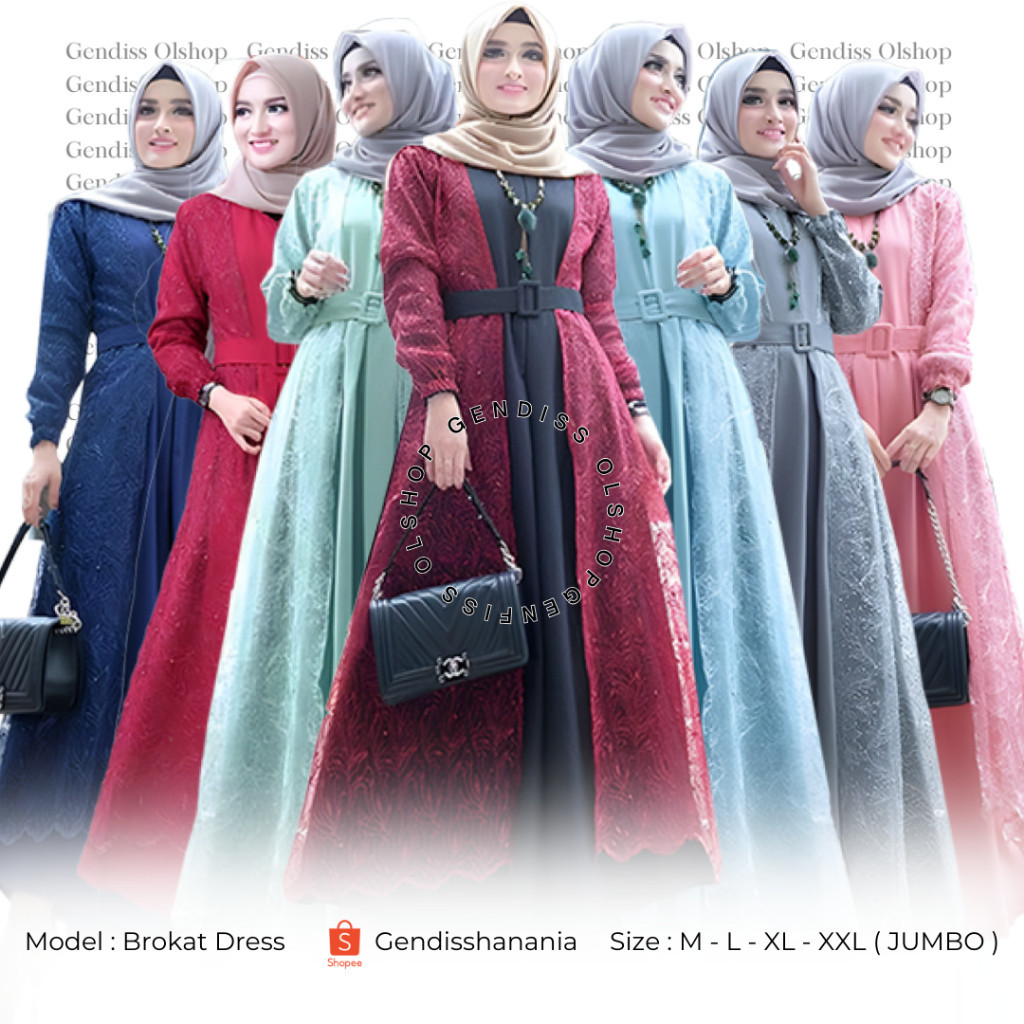 JYA Gamis BROKAT simple Pearly model terbaru 2023 kekinian bisa COD cantik elegan M L XL XXL JUMBO k