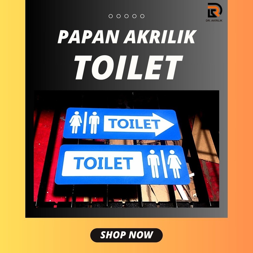 

Toilet - Sign Toilet Panah Kiri / Kanan - Papan Akrilik Toilet 30cm x 10cm