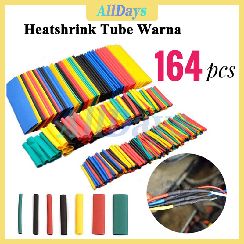 Kabel Bakar Heat Shrink Tube 164PCS Heat Shrink Tube Isolasi Bakar Kabel Selang Selang Bakar Warna W