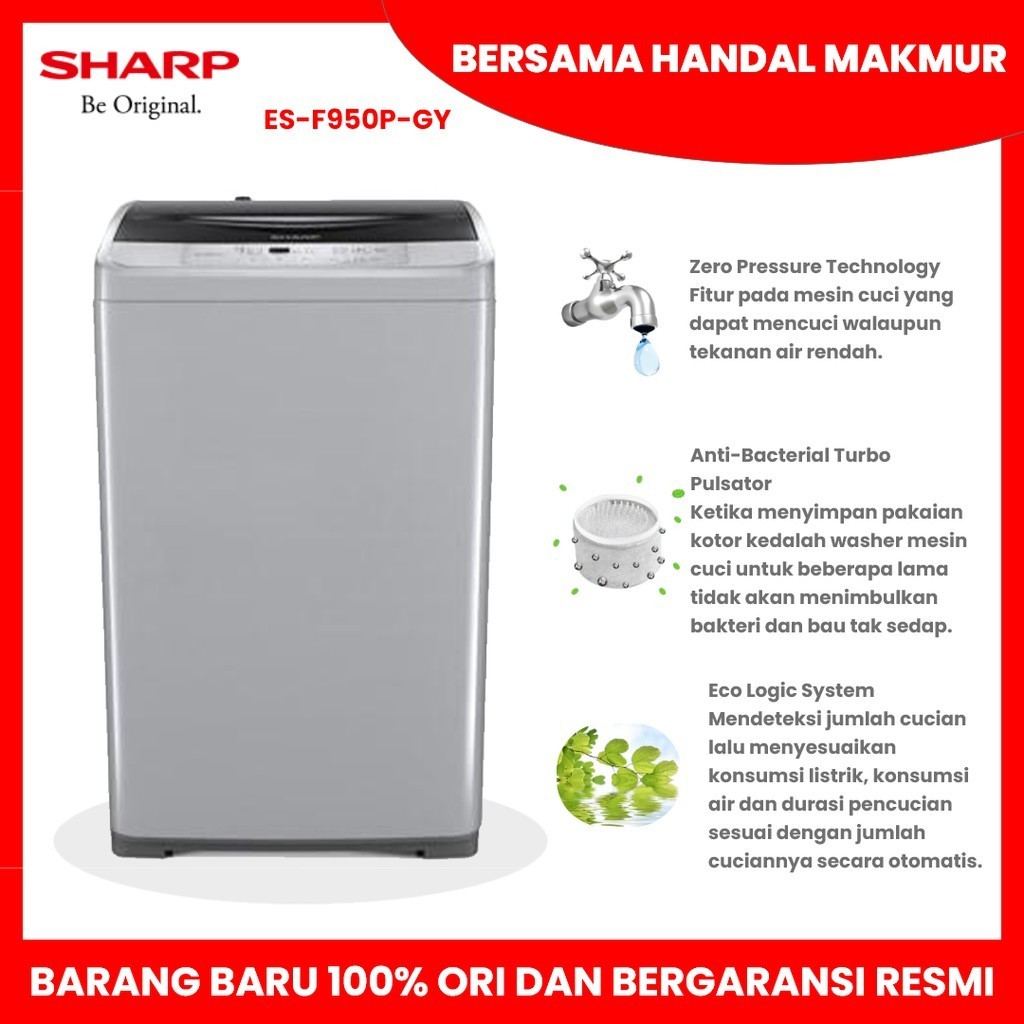 SHARP MESIN CUCI 1 TABUNG TOP LOADING ES-G876PG AUTOMATIC SHARP MESIN CUCI 1TABUNG SHARP