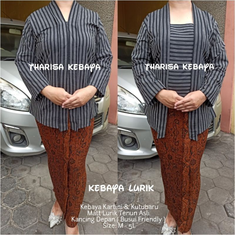 LURIK JAWA Kebaya Lurik Kutubaru Kartini Bahan Tenun Asli Prasojo Pedan Klaten