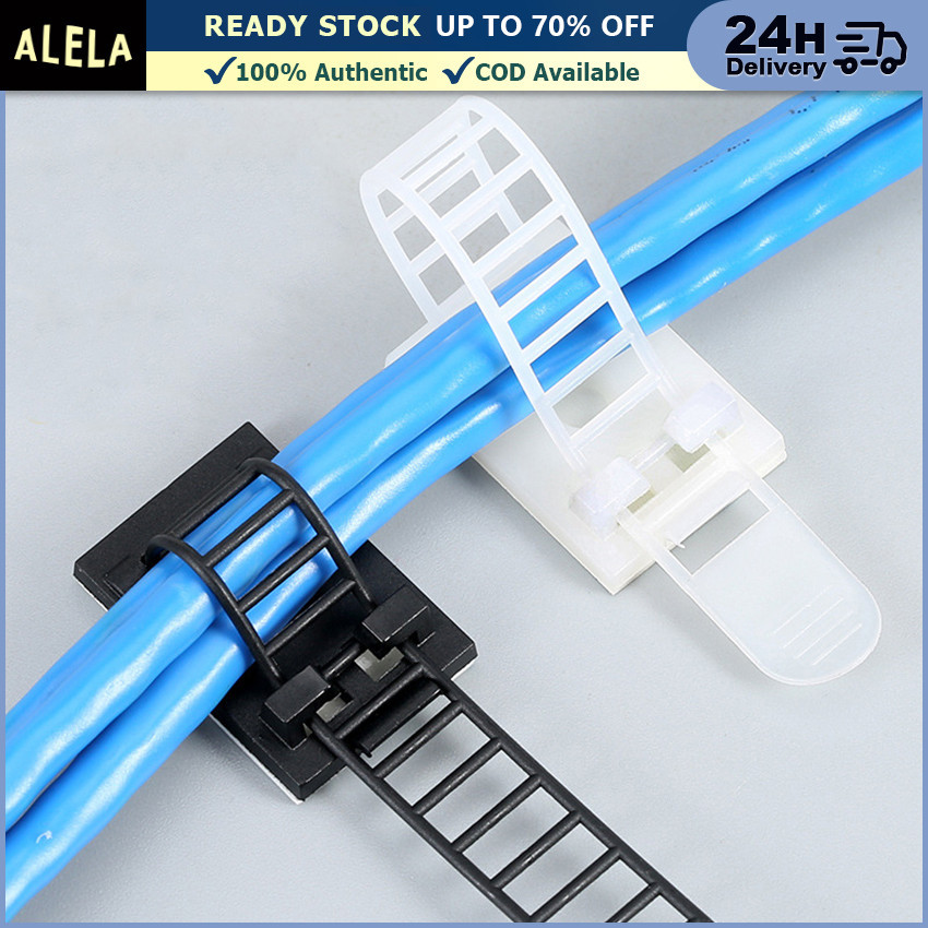 Kabel Ties Klip Tempel Perapih Penjepit Cable Ties Organizer Holder isi 100