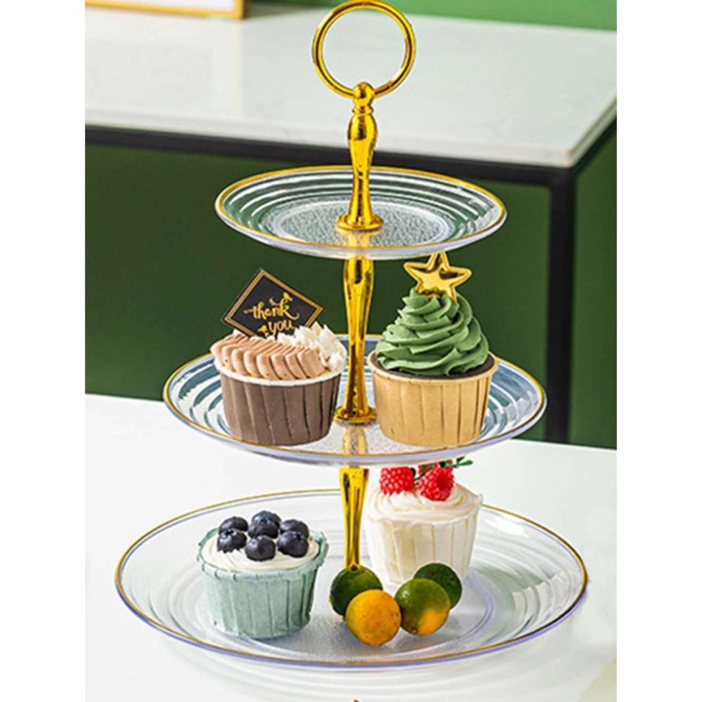 

Dekorasi Cake YLEE Rak Kue Susun 3 Tingkat Detachable Plate Cake Stand Display - YGN-3 - Transparent