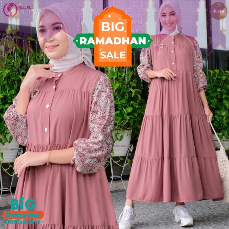 RAMADHAN BIG SALE /New DANITA "AGATA  & VIONA,ELISA , Midi Dress Ori by Shofiya
