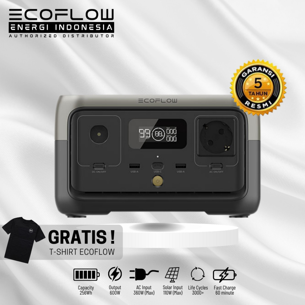 ECOFLOW RIVER 2 Portable Power Station Genset Generator Listrik Tenaga Surya
