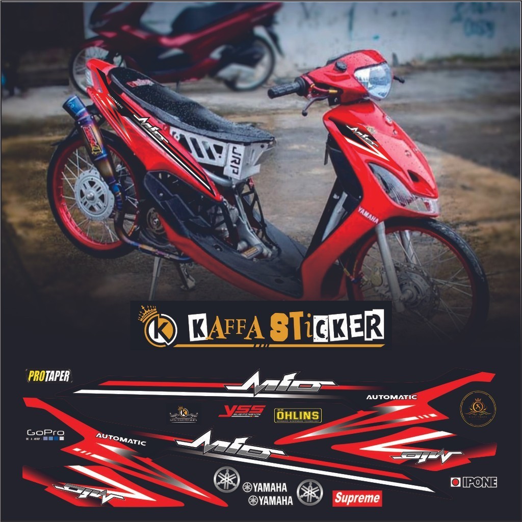 COD/ striping mio sporty/decal mio smile/sticker yamaha mio sporty/smile - Hitam