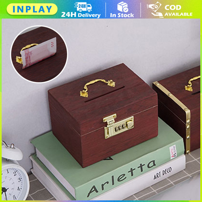 Kunci Kombinasi Bank Uang Bank Kayu / Dewasa Tabungan Rumah Kayu / Kotak Uang Kunci Kombinasi