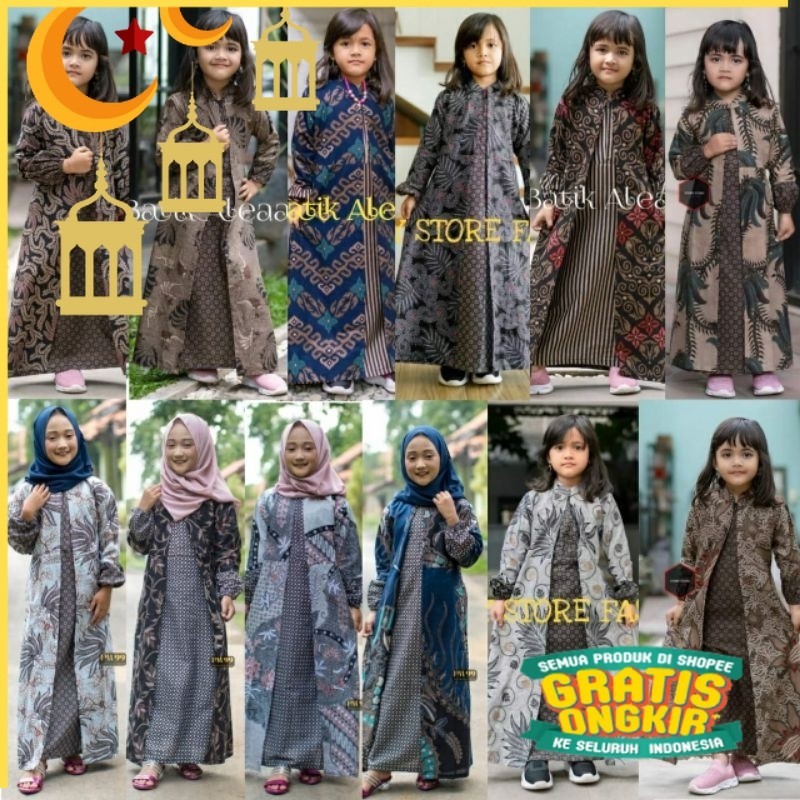 gamis anak gamis batik anak cardy cantik/Maron merah bata red anak tanggng