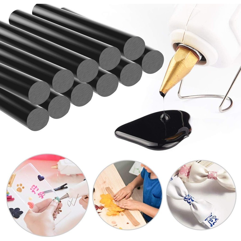 Isi 5 Pcs Glue Stick Lem Bakar Lilin Refill Lem Warna Putih / Hitam Stik Super Lengket Ukuran Besar 