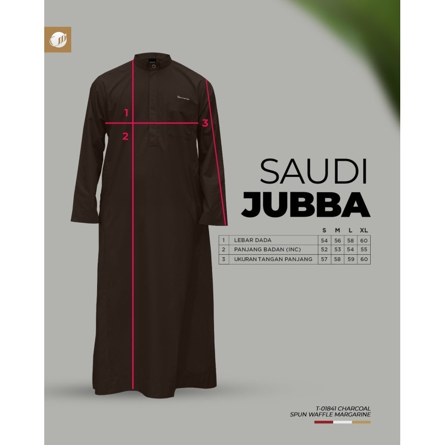 SAMASE JUBBA SAUDI ZIPPER LENGAN PANJANG 05T018 | SPUN POLY - Grey, M