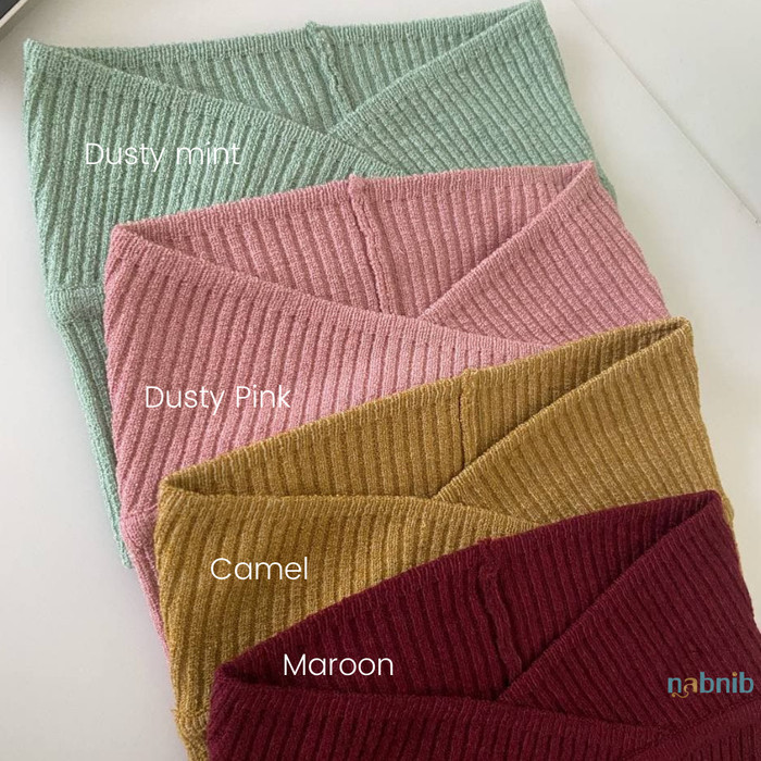 Nabnib - ZIGY Ciput Rajut Bandana Silang - Smoke green