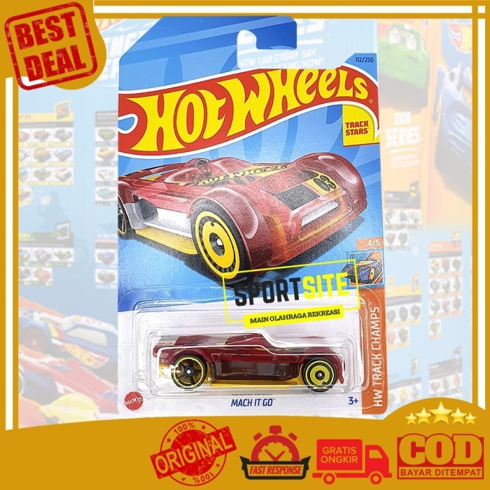 Hot Wheels Mach It Go Merah Track Stars Champs Diecast Mobil Ori -KA67