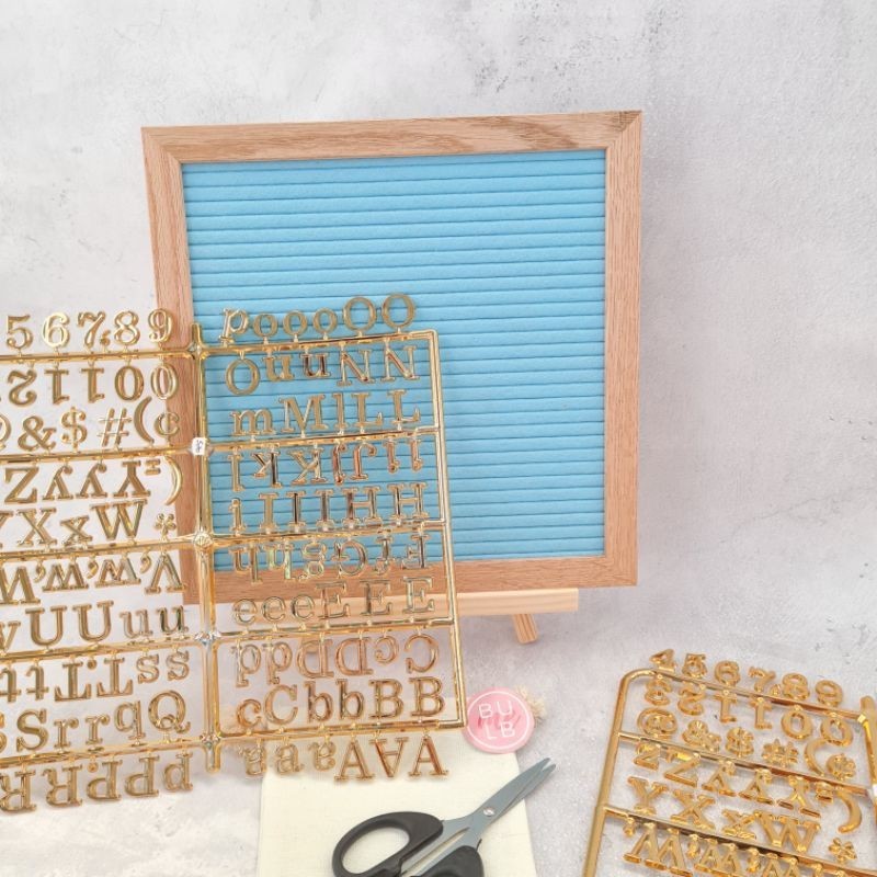 

New Stock | Felt letter board blue babyborn papan nama huruf bayi ##