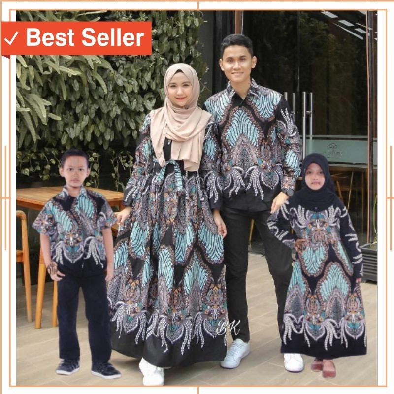 Baju COuple Idul Fitri Murah / Gamis Batik Couple Keluarga Terlaris Best Seller