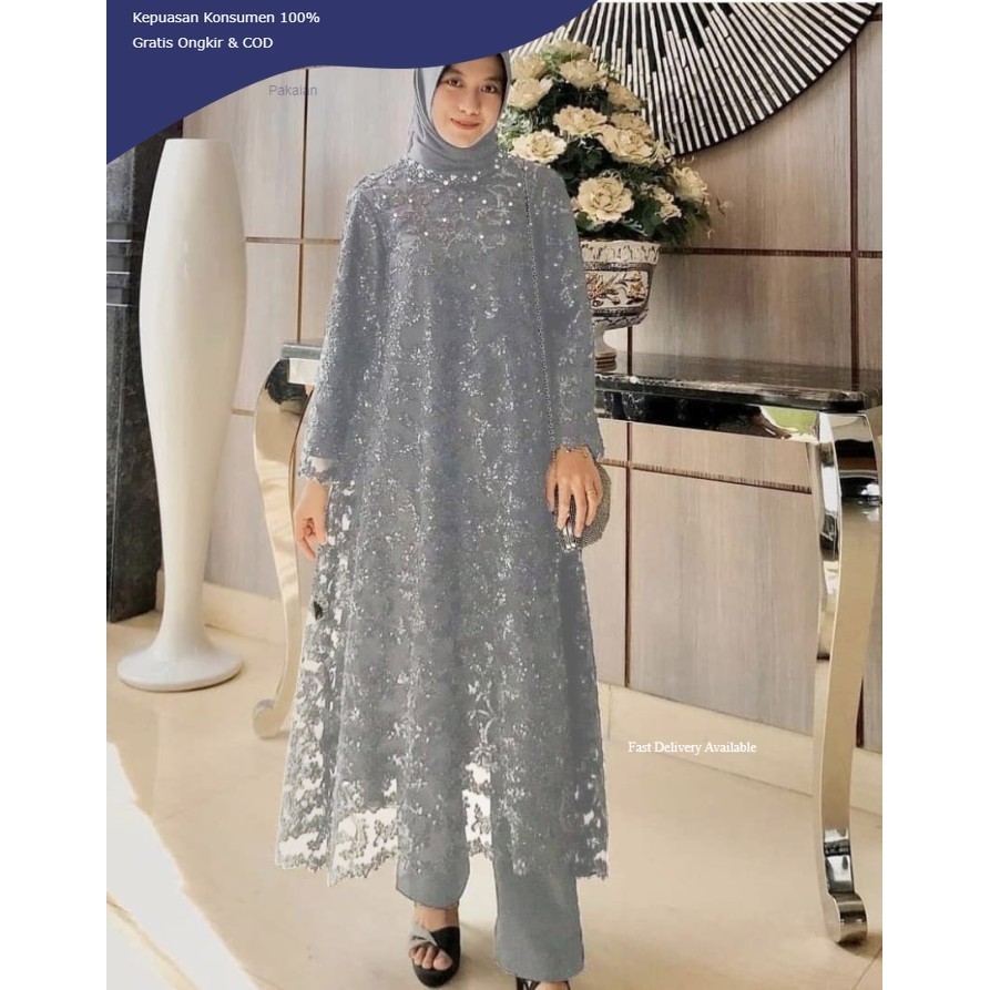 Pakaian 2in1 SET ASTERIA SL setelan wanita tunik+celana Fashion Terbaru