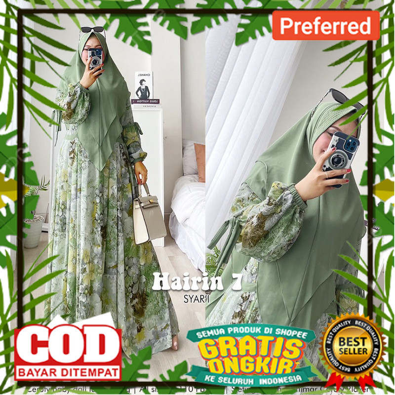 Terbaru Random Humaira99 Gamis syari Jumbo Hairin vol 7 matt ceruty babydoll printing Gamis syari bu