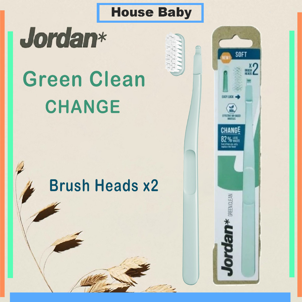 Jordan Toothbrush Green Clean Change Sikat Gigi Bulu Lembut Dewasa - House Baby