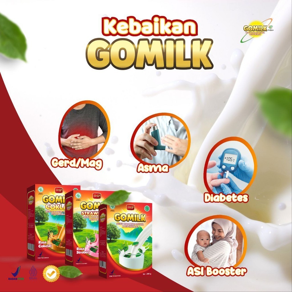 

GOMILK 10 sachet (1 renceng) Susu Kambing Etawa + Herbal by Bariklana