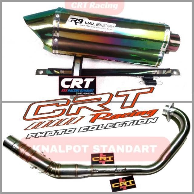 Knalpot Racing R9 Valencia Cbr150r/Gsx150/R15/Cb150r/Vixion/Byson/Xabre/Megapro/Tiger/Verza/Dll CRT 