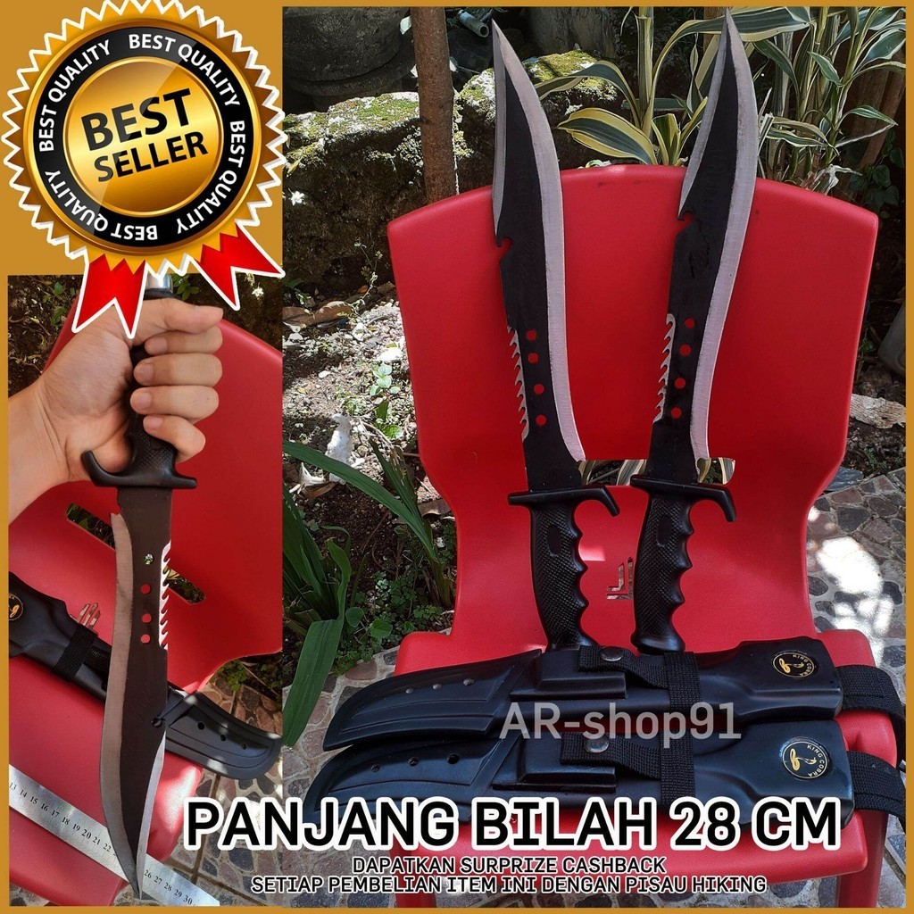 ASKH produk terlaris pisau belati komando hitam sudah di pertajam pisau Biber hitam scuriti gROSIR P