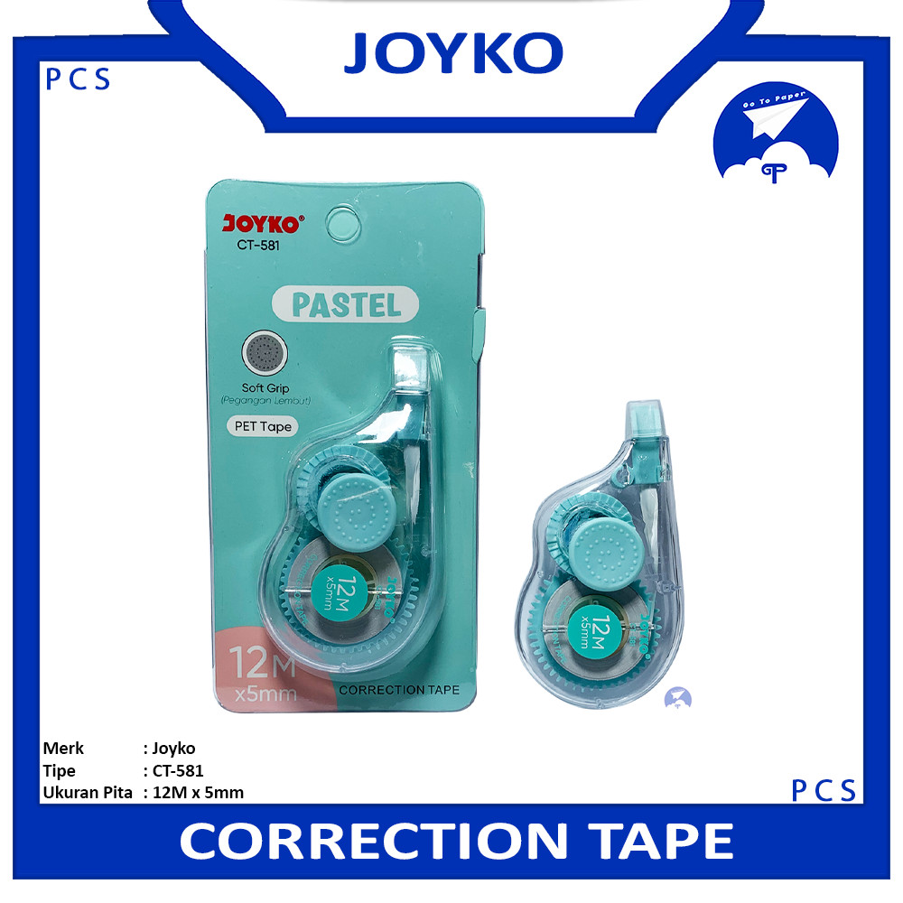 

Joyko - Correction Tape Variasi CT-581 Pastel 12M x 5mm - Pcs